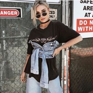 Tie Front Denim Crop Top